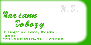 mariann dobozy business card